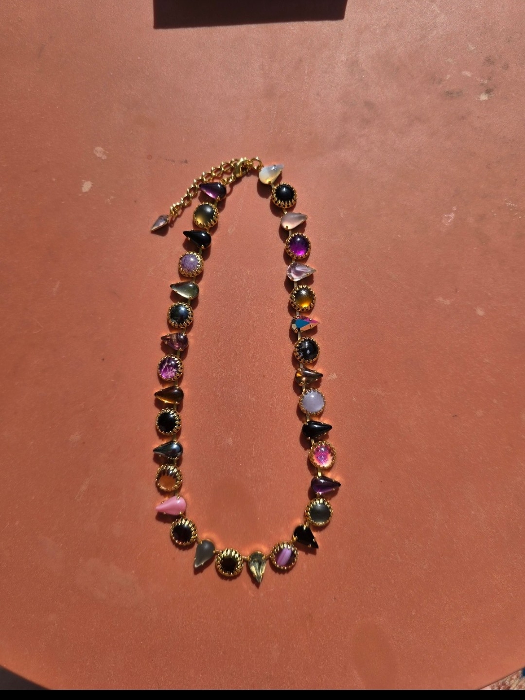 Vesper Obscura Multi-Color Gemstone Gold Necklace - Women Jewelry — image 4 of 5